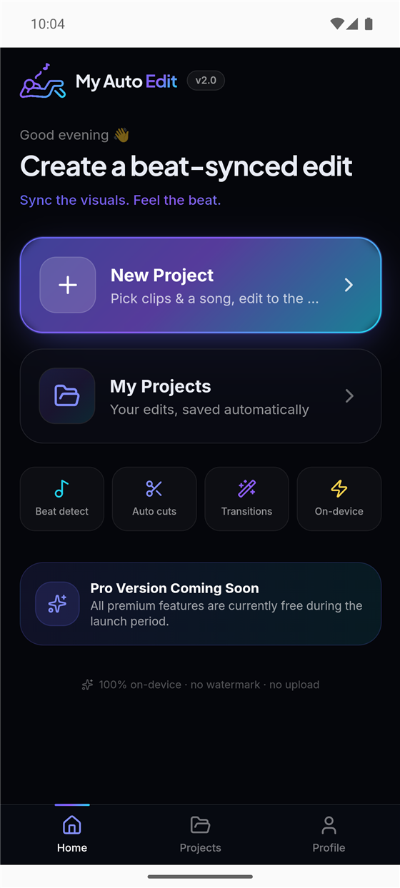 My Auto Edit Android app screenshot